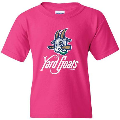 Hartford Yard Goats Youth BR Primary Logo Tee in Pink