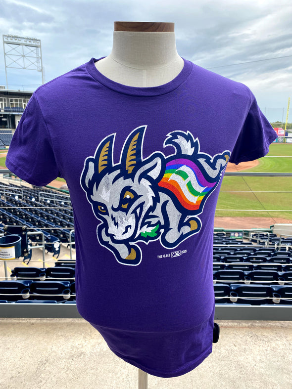 Hartford Yard Goats Retro Brand Charging Goat Pride T-Shirt