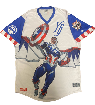 Hartford Yard Goats Defenders of the Diamond Captain America Game Worn Jersey