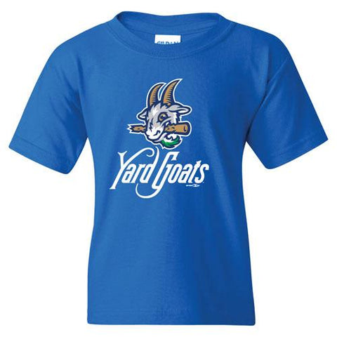 Hartford Yard Goats Youth BR Primary Logo Tee in Royal Blue